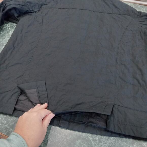 Eddie Bauer EB502 Shirt Jac Snap Button Quilted Shacket Black Men’s Large LOGO - Picture 14 of 16